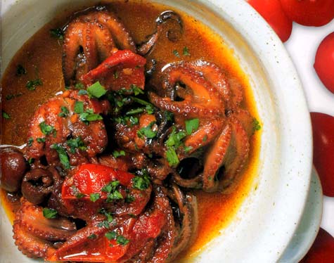 Recipe of sauced curly octopus